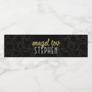 Étiquette Pour Bouteilles D'eau Bars BM Bat mitzvah Gold Stars