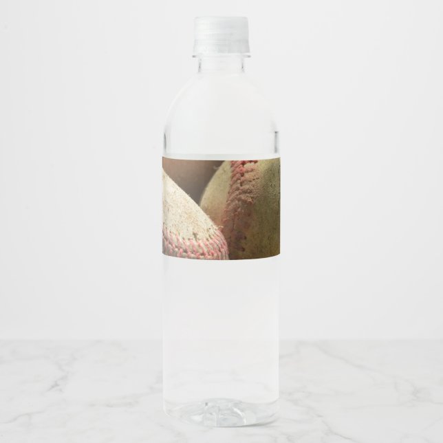 Étiquette Pour Bouteilles D'eau Baseballs et Glove (Devant)