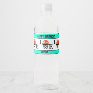 Étiquette Pour Bouteilles D'eau Basket-ball Anniversaire Cadeau, Basketball Joueus