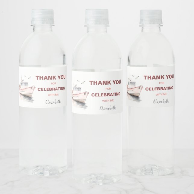 Étiquette Pour Bouteilles D'eau Bateau modifiable Étiquette de bouteille d'eau nau (Bouteilles)