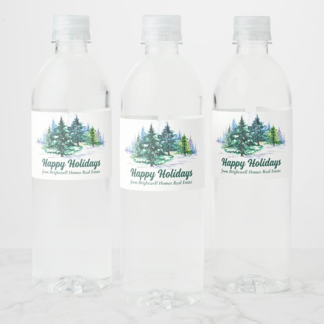 Étiquette Pour Bouteilles D'eau Beautiful Happy Holidays Custom Christmas Party (Bouteilles)
