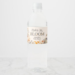 Étiquette Pour Bouteilles D'eau Bébé en fleurs Élégante aquarelle Fleurs sauvages