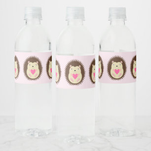 Étiquette Pour Bouteilles D'eau Bébé Hérisson Rose Mignon à Motifs