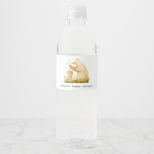 Étiquette Pour Bouteilles D'eau Bébé maman Bearly Wait Floral Neutal Baby shower