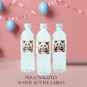 Étiquette Pour Bouteilles D'eau Bébé Panda ours filles Baby shower