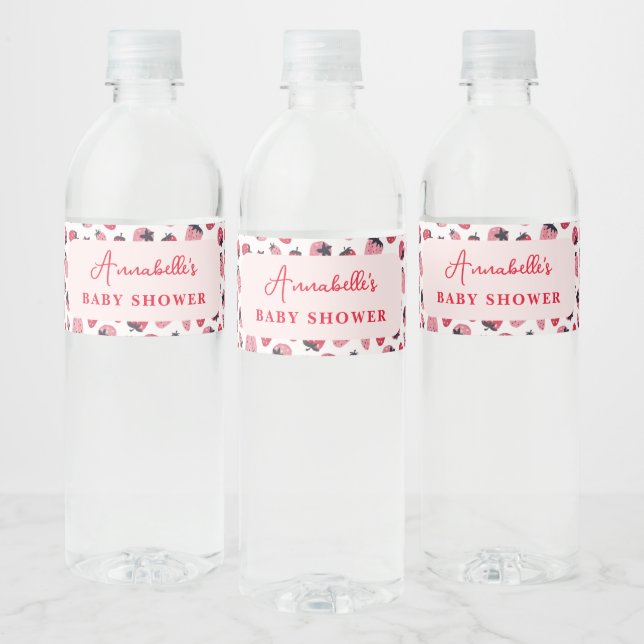 Étiquette Pour Bouteilles D'eau Berry Sweet Baby shower bouteille d'eau fraise (Bouteilles)