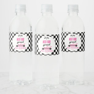 Étiquette Pour Bouteilles D'eau Besoin de quatre Speed Pink Race Car 4e fête d'ann