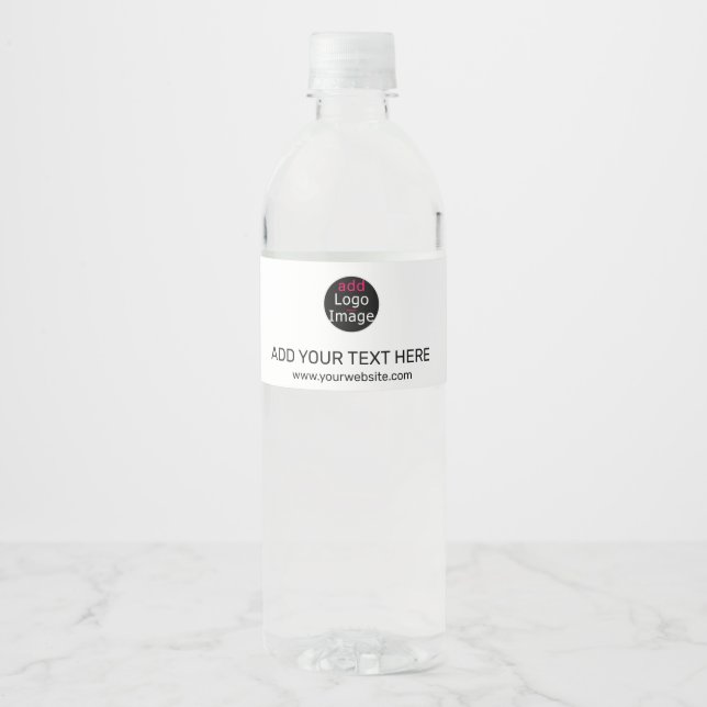 Étiquette Pour Bouteilles D'eau Blanc Chic Affaires Personnalisé Professionnel Mod (Devant)