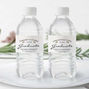 Étiquette Pour Bouteilles D'eau Blancs Noir Casquette Gold