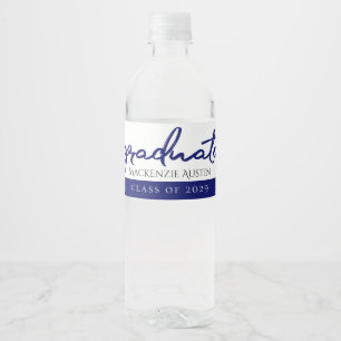 Étiquette Pour Bouteilles D'eau Bleu clair Robin Egg Brush Script