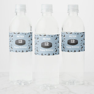 Étiquette Pour Bouteilles D'eau Bleu Dusty Bâton de hockey sur glace, Patins Puck