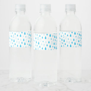 Étiquette Pour Bouteilles D'eau Bleu gouttes.