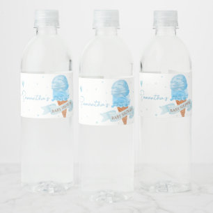 Étiquette Pour Bouteilles D'eau Bleu Voici le Baby shower Scoop