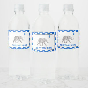 Étiquette Pour Bouteilles D'eau Blue Elephant Baby shower bouteille d'eau Étiquett
