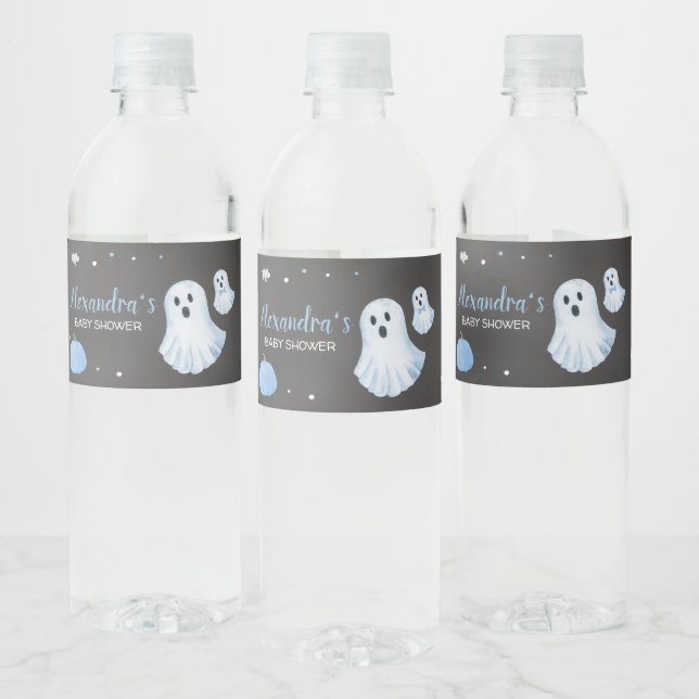 Étiquette Pour Bouteilles D'eau Blue Ghost Un Petit Baby shower Boo (Bouteilles)