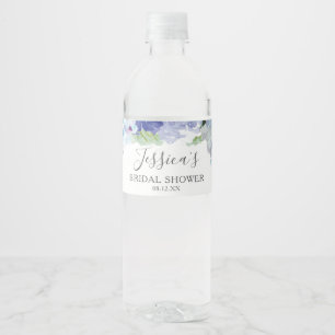 Étiquette Pour Bouteilles D'eau Blue Hydrangea Water Bottle Label