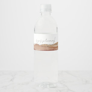 Étiquette Pour Bouteilles D'eau Boho Aquarelle Abstraite 𝄅 Sip Sip Hooray