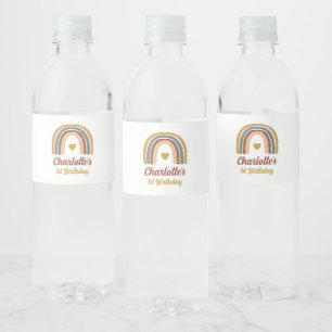 Étiquette Pour Bouteilles D'eau Boho Arc-en-ciel