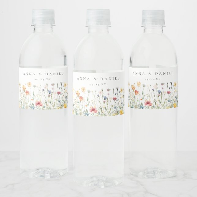 Étiquette Pour Bouteilles D'eau Boho Chic Wildflower Wedding (Bouteilles)