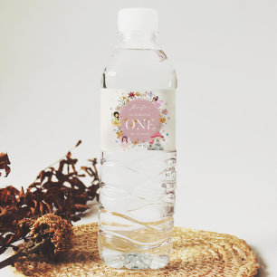 Étiquette Pour Bouteilles D'eau Boho Fleur sauvage Fairy 1er fête d'anniversaire