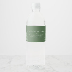 Étiquette Pour Bouteilles D'eau Boho Fleur sauvage moderne Mariage aquarelle