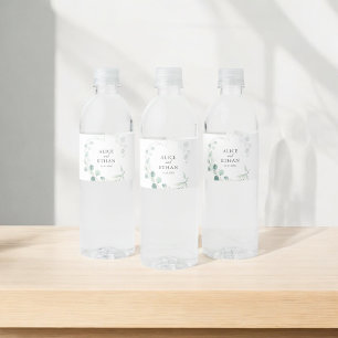 Étiquette Pour Bouteilles D'eau Boho Green Eucalyptus Mariage