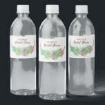 Étiquette Pour Bouteilles D'eau Boho Rustic Mint Floral Fête des mariées Succulent<br><div class="desc">Ces étiquettes boho rustique menthe fleurie succulente bouteille d'eau de douche nuptiale sont parfaits pour un wedding shower à thème rustique de campagne ou de désert. Le design présente de jolis succulents colorés verts, roses et violets disposés sur une couronne de branche et accentués de faux confettis d'or. Ces étiquettes...</div>