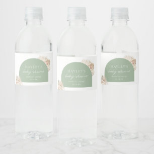 Étiquette Pour Bouteilles D'eau Boho Sage Green Baby shower Favoriser