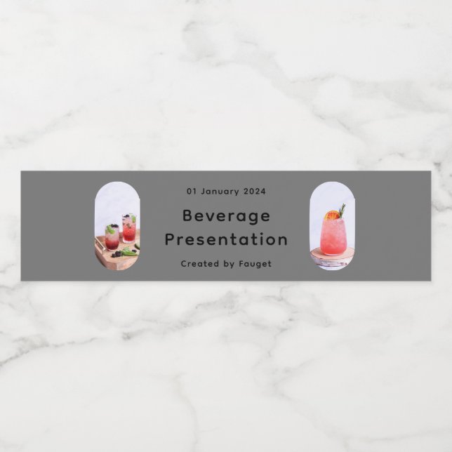 Étiquette Pour Bouteilles D'eau Boisson Simple de Crème Verte Esthétique  (Étiquettes simples)