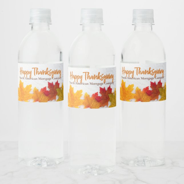 Étiquette Pour Bouteilles D'eau Bon thanksgiving Business Custom Company Party (Bouteilles)