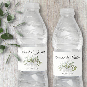Étiquette Pour Bouteilles D'eau Bouquet de mariage Eucalyptus rustique et verdure