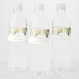Étiquette Pour Bouteilles D'eau Bouteille d'eau de Baby Shower avec verdure de ros