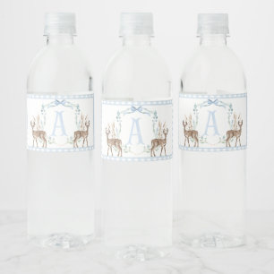 Étiquette Pour Bouteilles D'eau Bouteille d'eau de Baby shower de Cerf bleu Étique