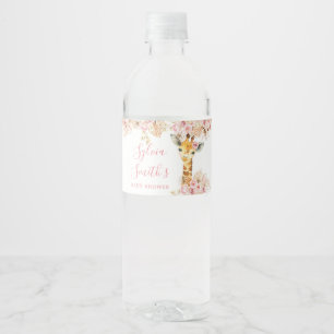 Étiquette Pour Bouteilles D'eau Bouteille d'eau de Baby shower de girafe rose