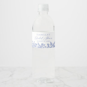 Étiquette Pour Bouteilles D'eau Bouteille d'eau de Fête des mariées Floral bleu Ét