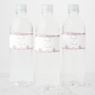 Étiquette Pour Bouteilles D'eau Bouteille d'eau de mariage élégante au eucalyptus