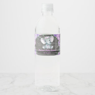 Étiquette Pour Bouteilles D'eau Bouteille d'eau d'éléphant vert pourpre étiquet
