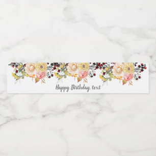 Étiquette Pour Bouteilles D'eau bouteille d'eau ÉTIQUETTE - boho floral