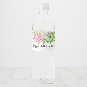 Étiquette Pour Bouteilles D'eau bouteille d'eau ÉTIQUETTE - boho floral
