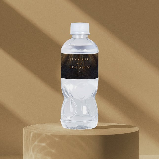 Étiquette Pour Bouteilles D'eau Bouteille d'eau personnalisée en noir Étiquette ét (Créateur téléchargé)