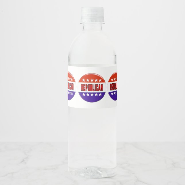 Étiquette Pour Bouteilles D'eau Bouton républicain (Devant)