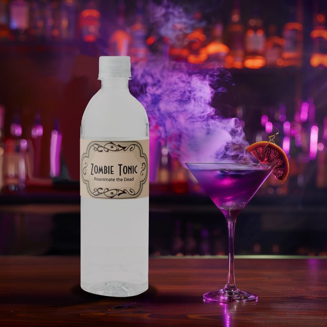 Étiquette Pour Bouteilles D'eau Bris et Boos Apothécaire Tonique Zombie (Créateur téléchargé)