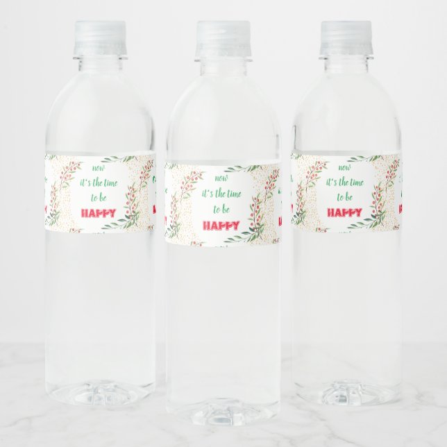 Étiquette Pour Bouteilles D'eau Cadeau de fête de Noël Conception de cadeau festif (Bouteilles)