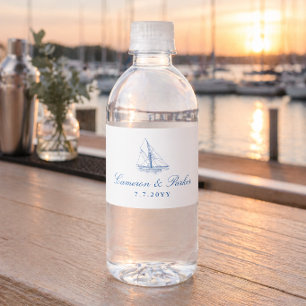 Étiquette Pour Bouteilles D'eau Cadeau de mariage du yacht-club de voile