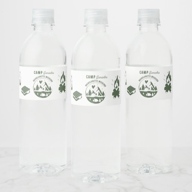 Étiquette Pour Bouteilles D'eau Camp de fête de Bachelorette Camping Bach Week-end (Bouteilles)