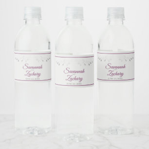 Étiquette Pour Bouteilles D'eau Cassis sur Grey Vintage Flourish Mariage élégant