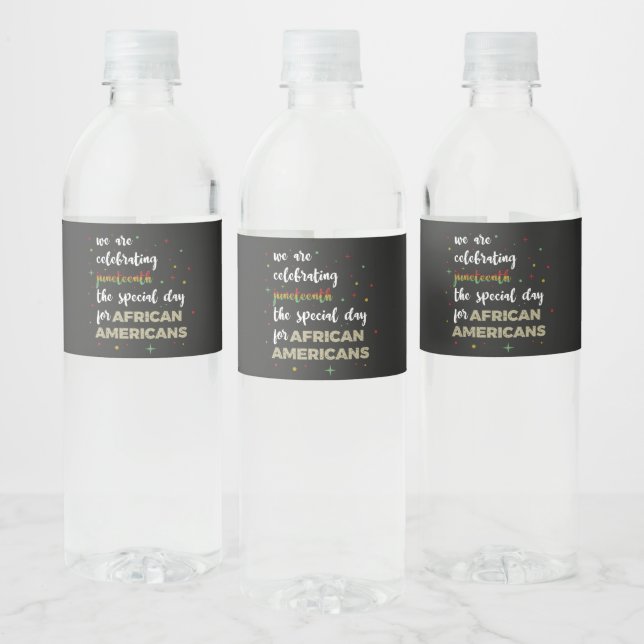 Étiquette Pour Bouteilles D'eau Celebrating Juneteenth (Bouteilles)