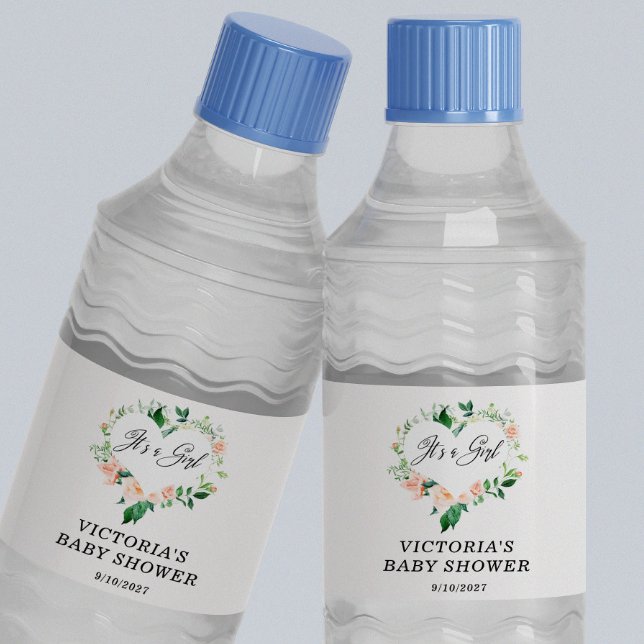 Étiquette Pour Bouteilles D'eau C'est un Baby shower rose vif (Créateur téléchargé)