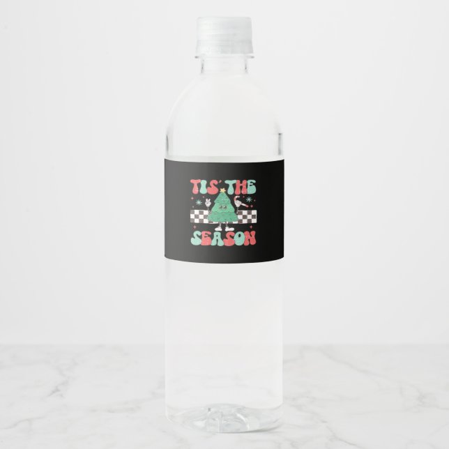 Étiquette Pour Bouteilles D'eau Cette Saison Retro Fêtes de Femmes (Devant)