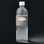 Étiquette Pour Bouteilles D'eau Chalkboard rose floral Étiquette bouteille d'eau<br><div class="desc">Étiquette de bouteille d'eau mariage texte personnalisé avec motif en damier rustique et fleurs vintages couleur rose vif,  parfait pour les étiquettes de faveur de mariage. Peut être customisé pour toute occasion,  parfait pour les douches nuptiales,  baby showers et fêtes d'anniversaire.</div>